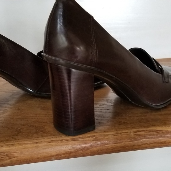 Brown square toe 3" chunky heel - Picture 2 of 7